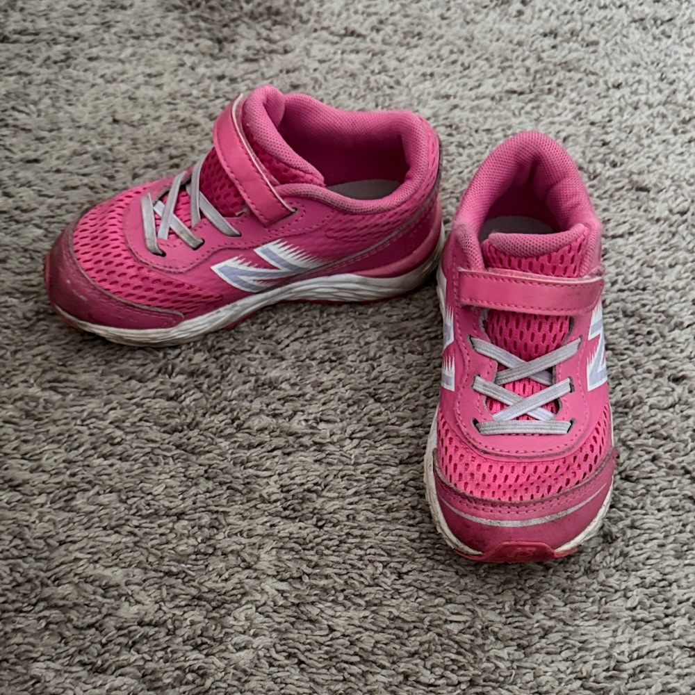 New Balance Pink Kids Sneakers with Straps size 9